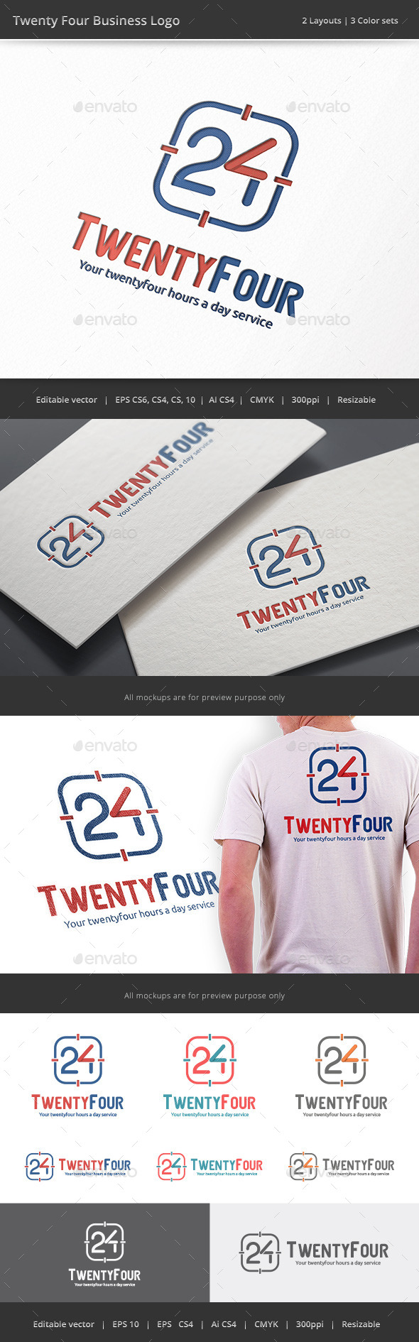 Twenty Four Business - Number 24 Logo - Numbers Logo Templates