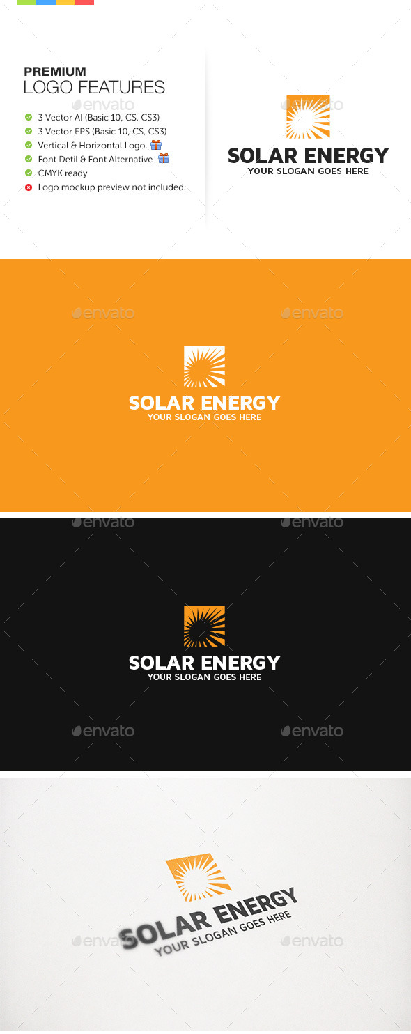 Solar Energy Alternative - Nature Logo Templates