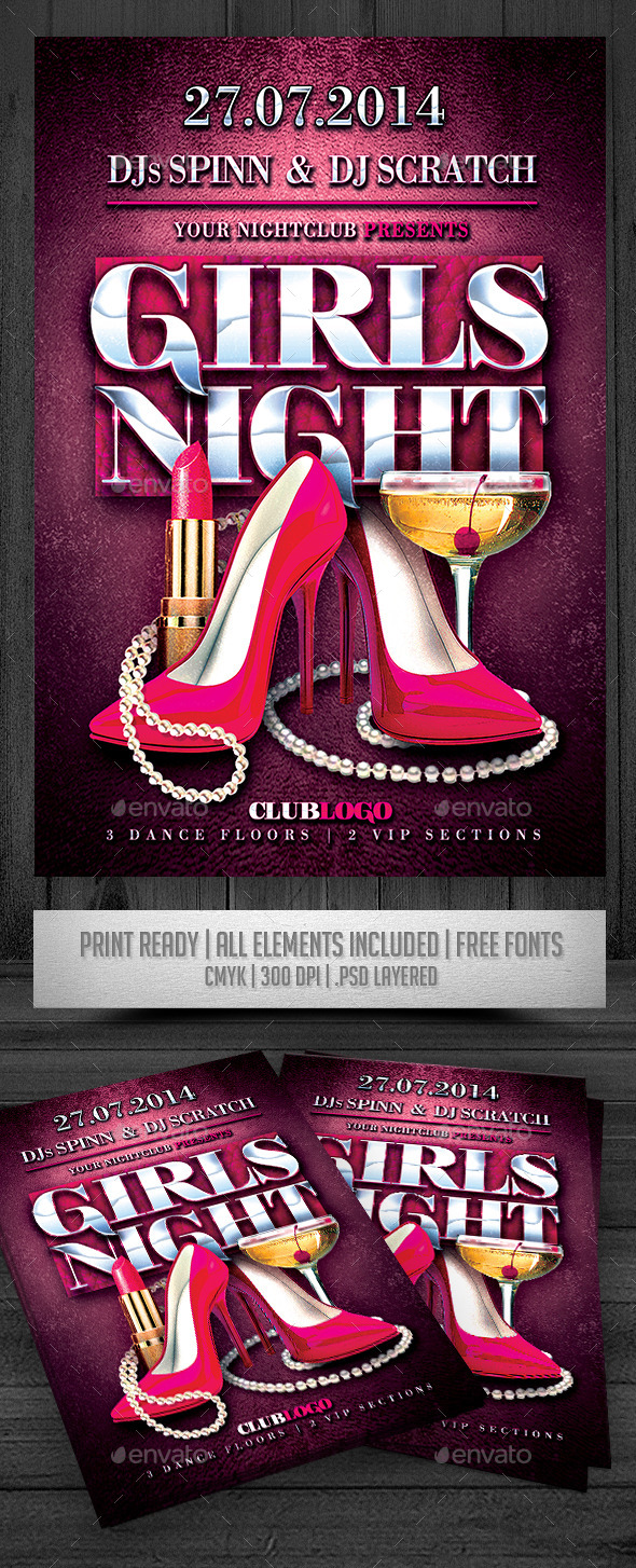 Girls Night Flyer - Clubs & Parties Events