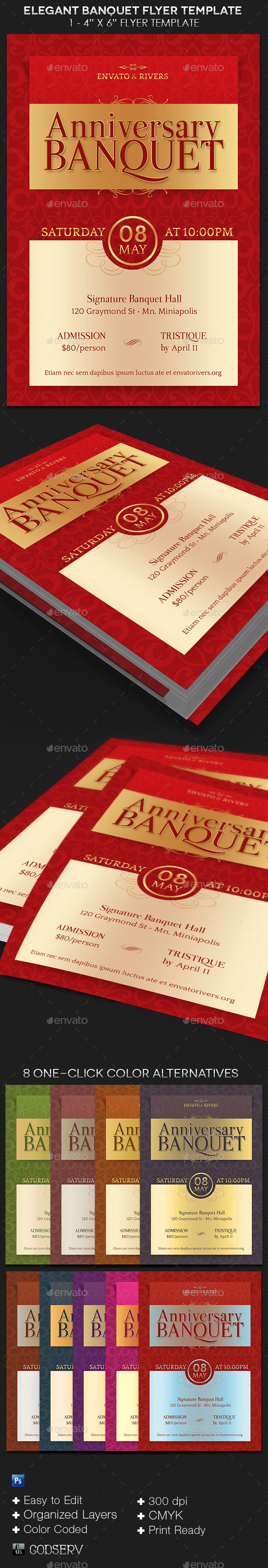 Elegant Banquet Flyer Template - Church Flyers