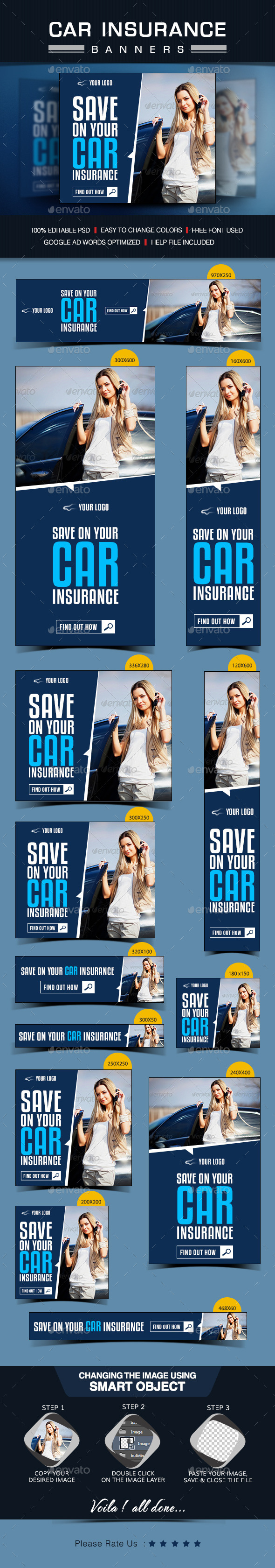 Insurance Banner Design - Banners & Ads Web Elements
