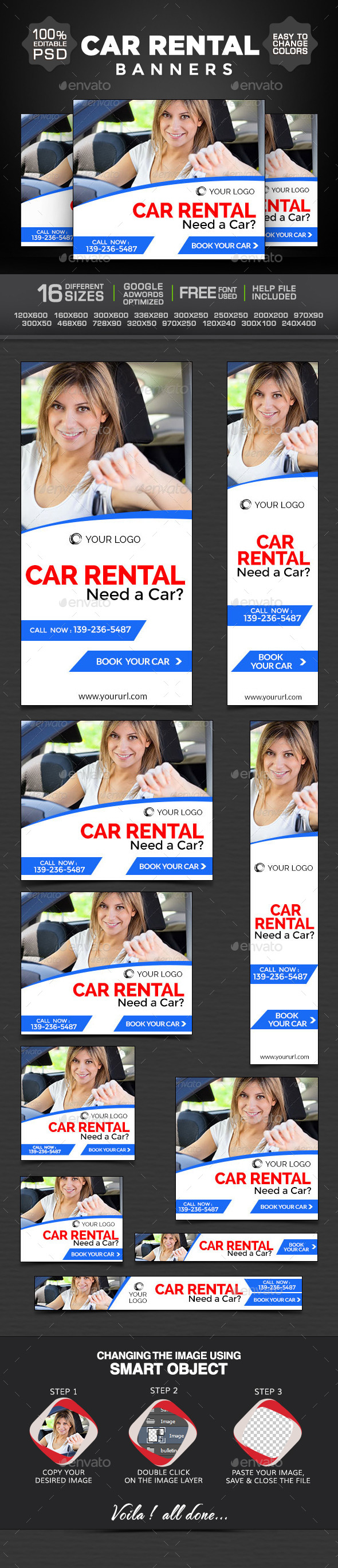 Car for Rent Banners - Banners & Ads Web Elements