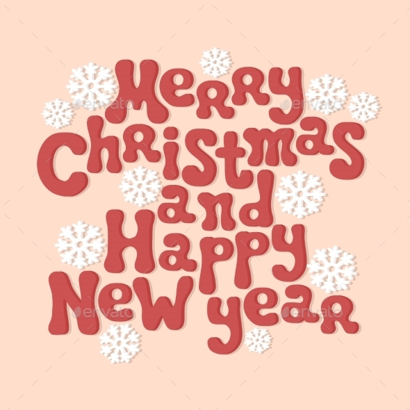 Merry Christmas and Happy New Year Lettering by Krolja | GraphicRiver