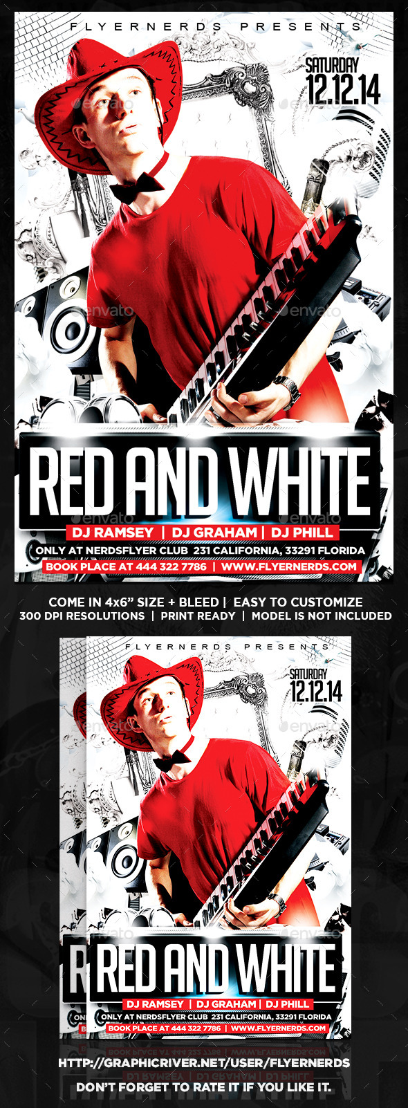 Red and White Party Flyer - Clubs & Parties Events