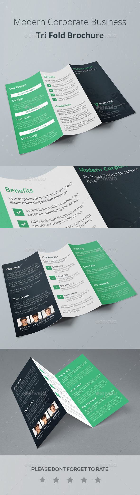 Modern Corporate Business Tri Fold Brochure - Corporate Brochures