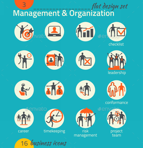 Business Icon Set. Management, Human Resource - Business Icons