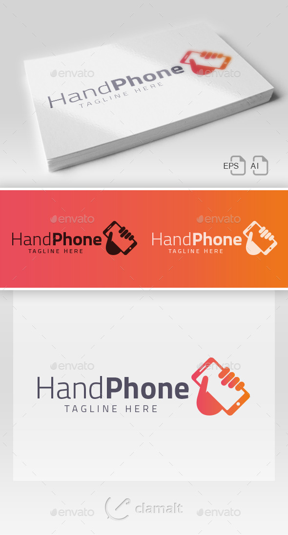 Hand Phone Logo - Objects Logo Templates