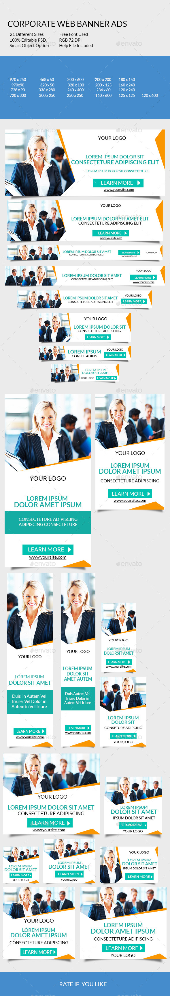 Corporate Web Banner Ads - Banners & Ads Web Elements