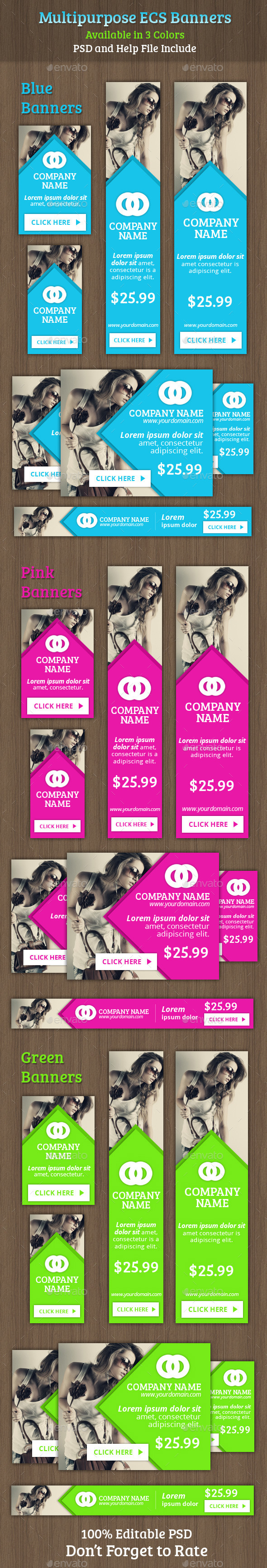 Multipurpose ECS Banners - Banners & Ads Web Elements
