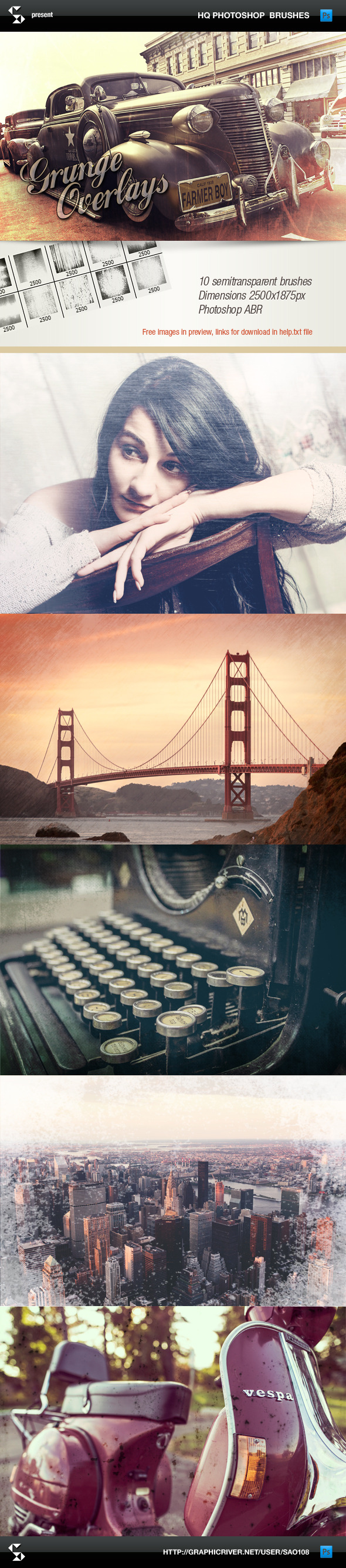 Grunge Overlays - Photoshop Brushes - Grunge Brushes