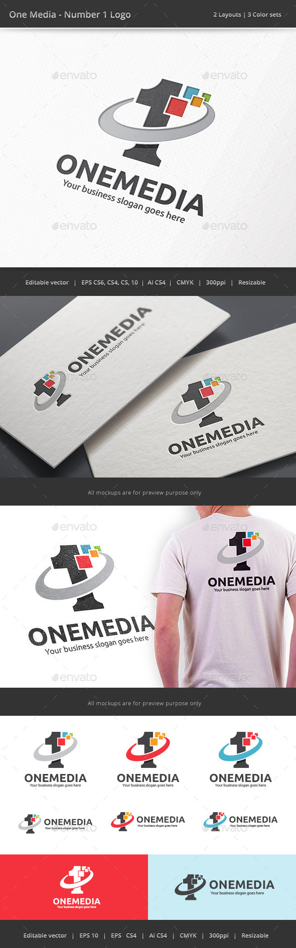 Number One Media Logo - Numbers Logo Templates