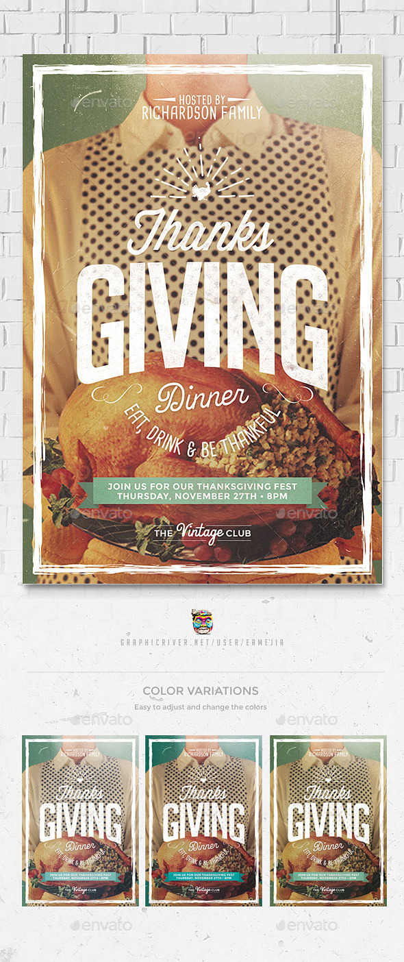 Thanksgiving Day Flyer Template - Holidays Events
