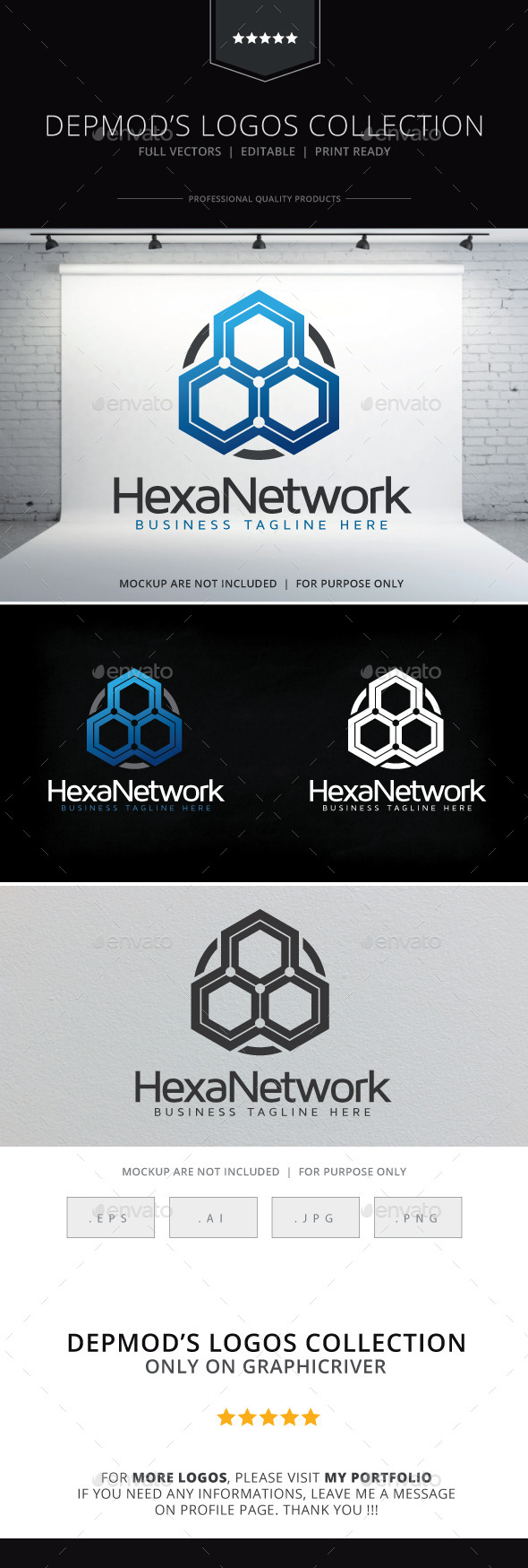 Hexa Network Logo - Abstract Logo Templates