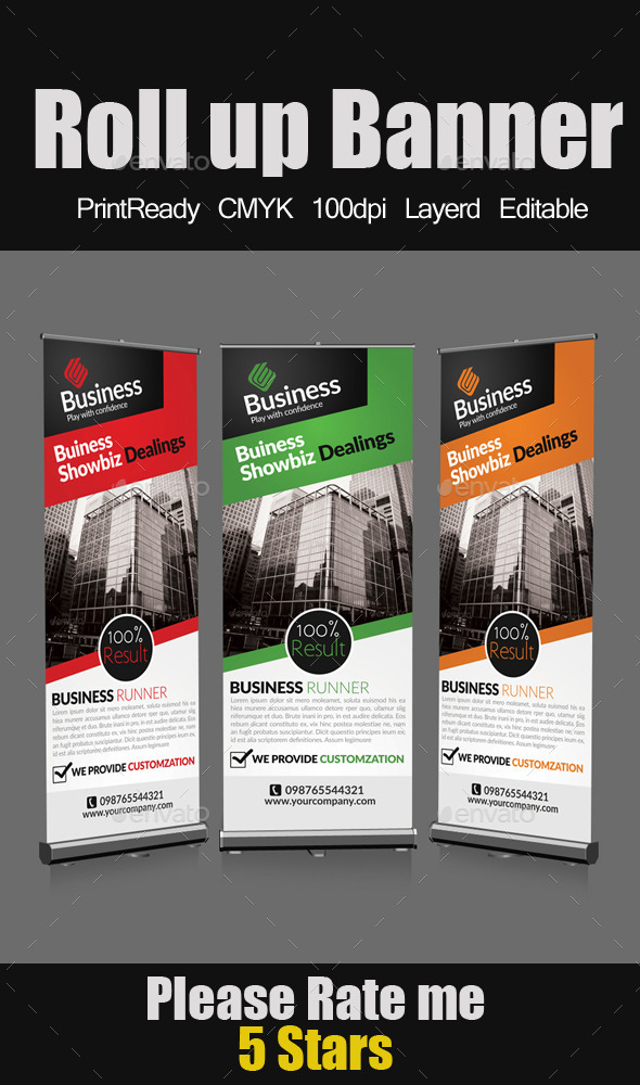Roll Up Business Banners - Signage Print Templates