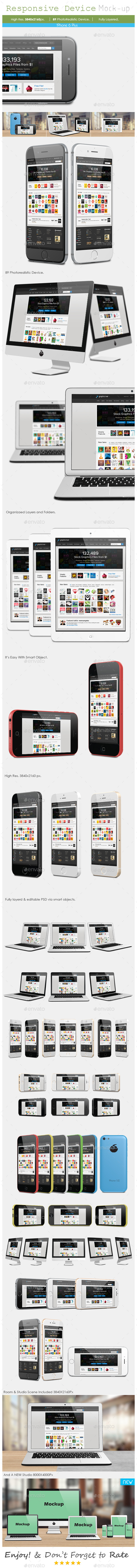 Responsive Screen Mockup - Devices - Displays Product Mock-Ups