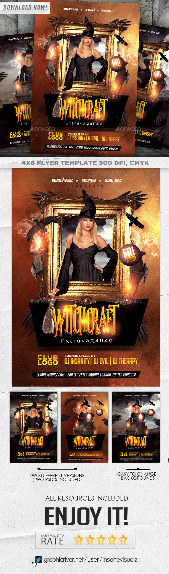 Witchcraft Extravaganza Halloween Flyer - Holidays Events