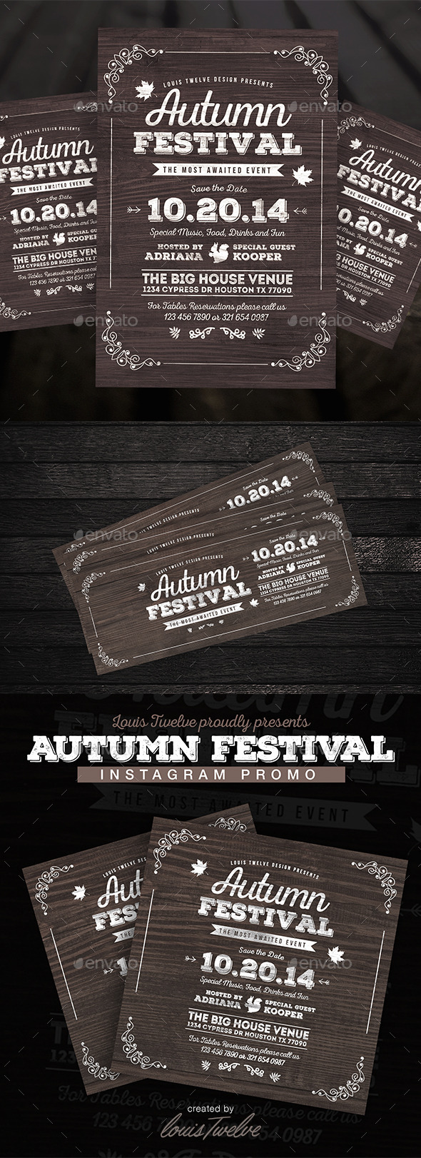Vintage Autumn Festival Flyer - 3PSD - Holidays Events
