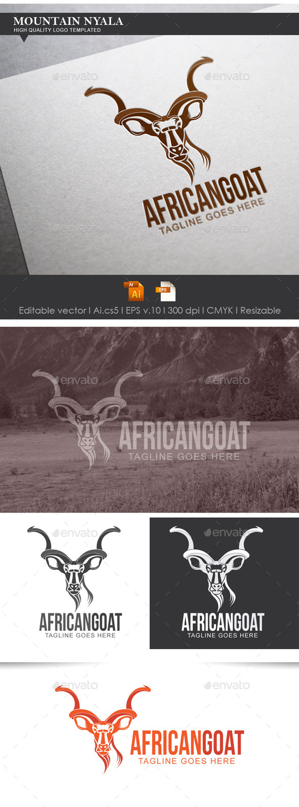 African Goat Logo Templated - Animals Logo Templates