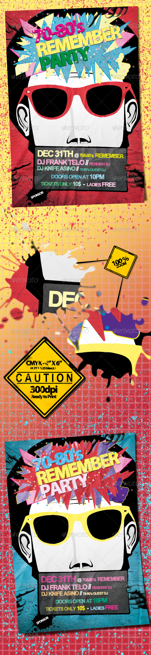 70-80's Remember Party Flyer - Clubs & Parties Events