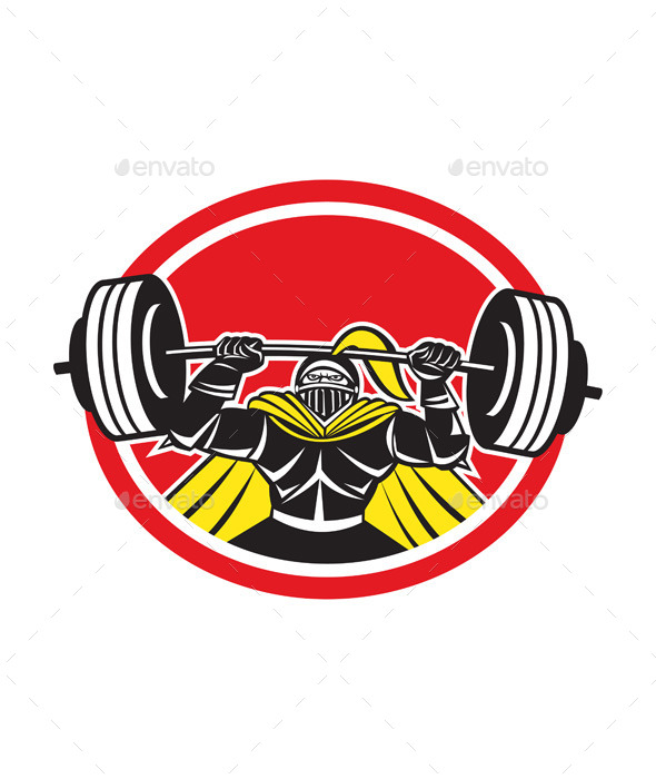 Black Knight Lifting Barbell Front Circle - Sports/Activity Conceptual