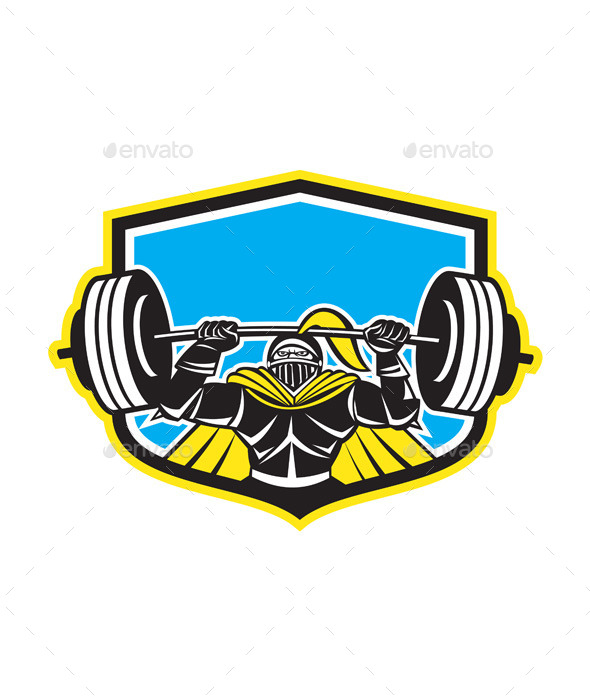 Black Knight Lifting Barbell Front Shield - Sports/Activity Conceptual