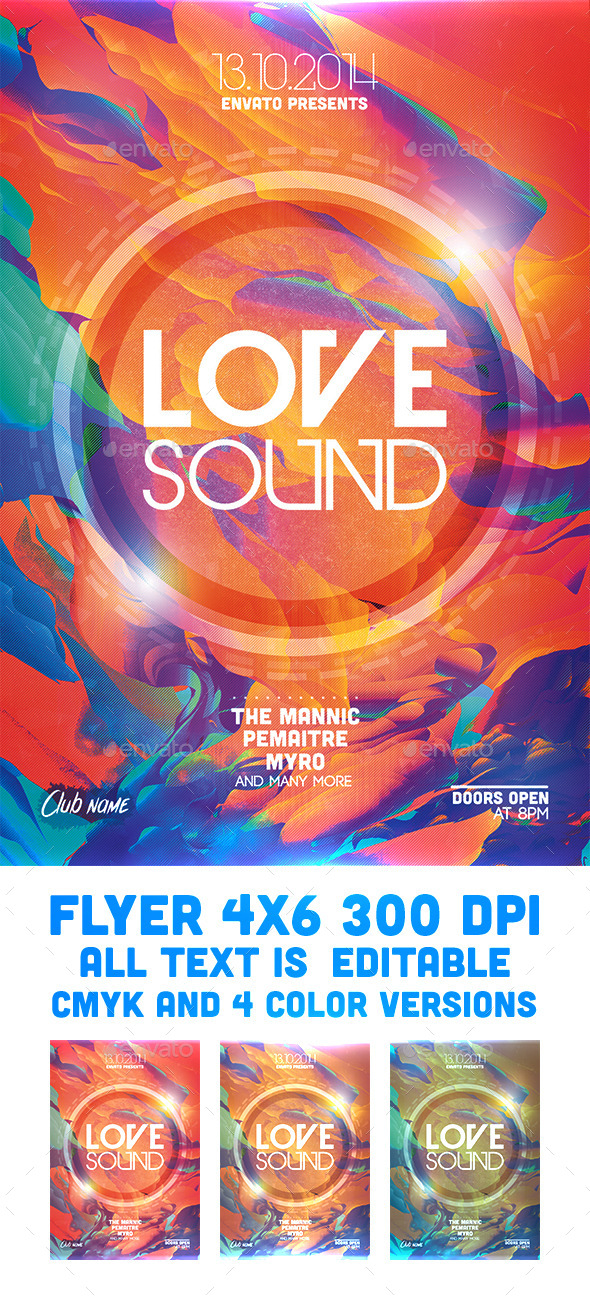 Love Sound Flyer Template - Clubs & Parties Events