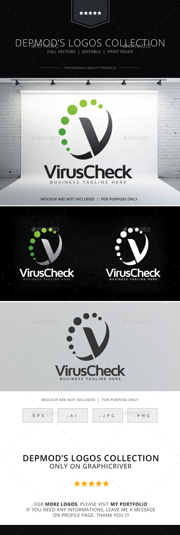 Virus Check Logo - Letters Logo Templates