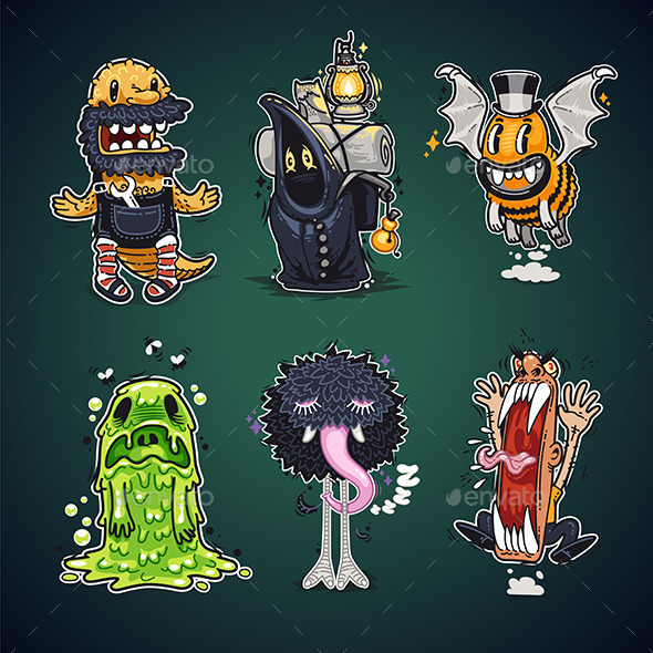 Cartoon Characters Set - Monsters Characters