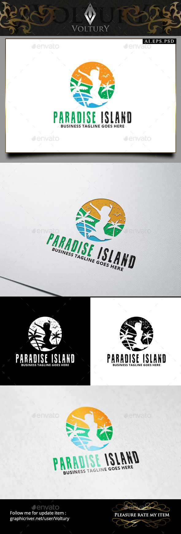 Paradise Island Logo - Nature Logo Templates