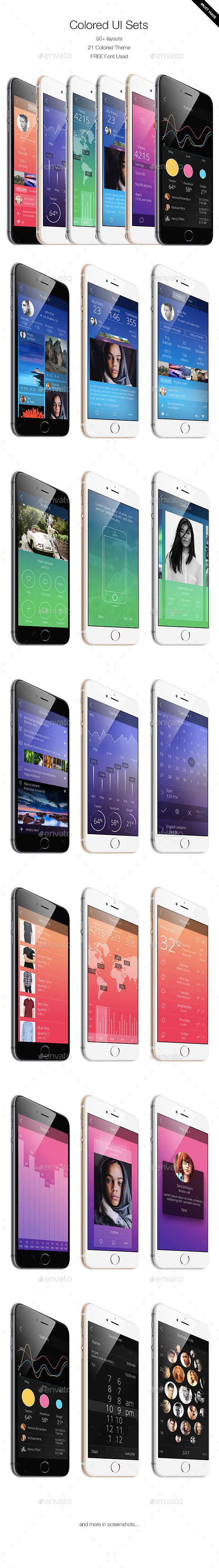 OS 8 Colored UI Sets - User Interfaces Web Elements