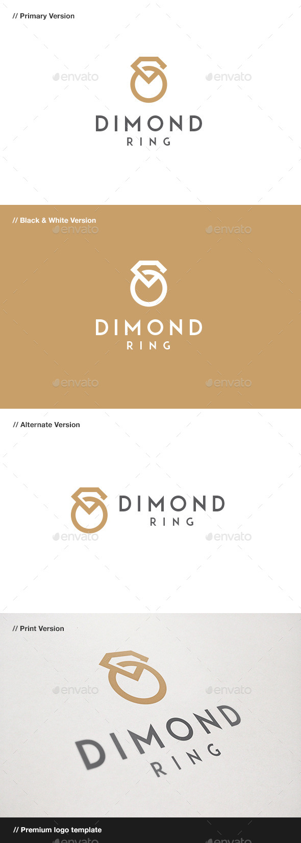 Diamond Ring - Jewelry Logo - Objects Logo Templates