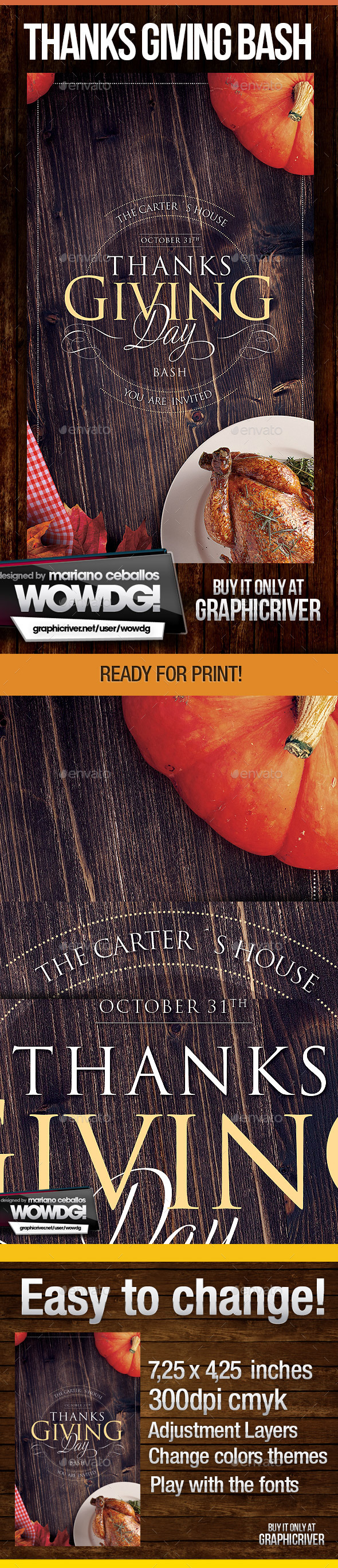 Thanks Giving Bash - Events Flyers