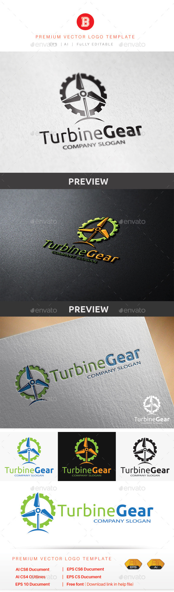 Turbine Gear - Objects Logo Templates