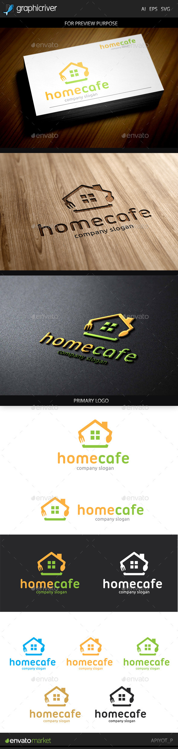 Home Cafe logo - Food Logo Templates