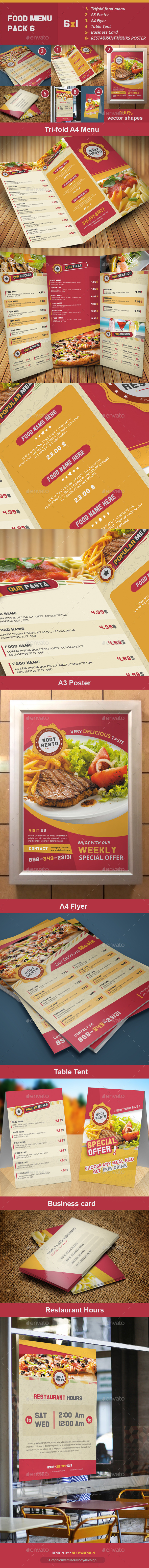 Food Menu Pack 6 - Food Menus Print Templates