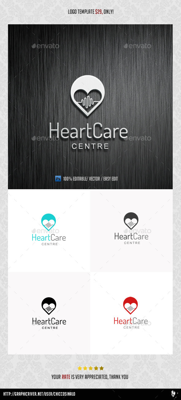 HeartCare Logo Template - Abstract Logo Templates
