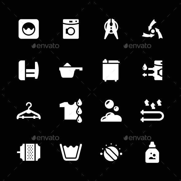 Set Icons of Laundry - Man-made objects Objects