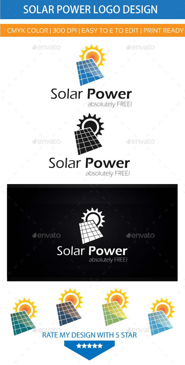 Solar Energy Power - Nature Logo Templates