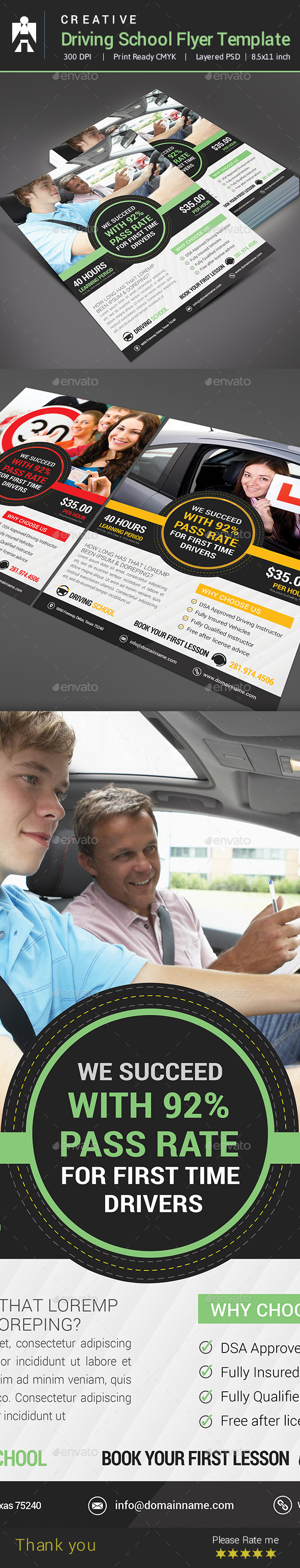 Driving School Flyer Template - Corporate Flyers