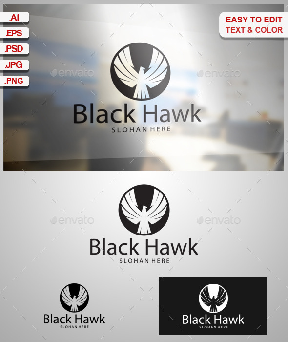 Black Hawk - Animals Logo Templates