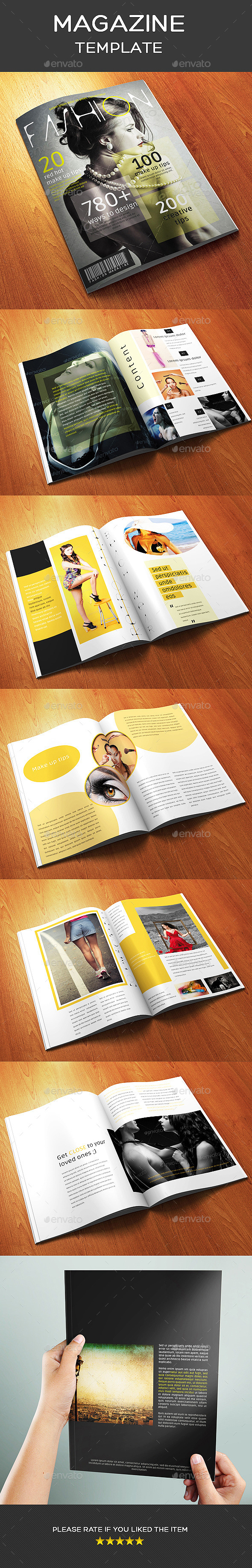 12 Pages A4 Size Fashion Magazine Template - Magazines Print Templates