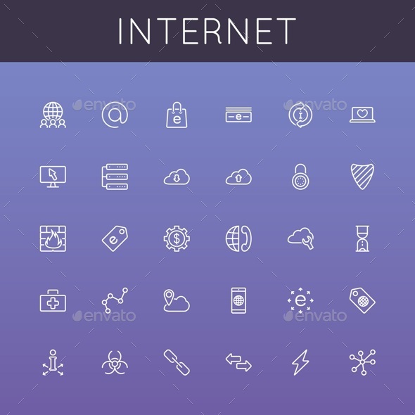 Vector Internet Line Icons - Web Icons