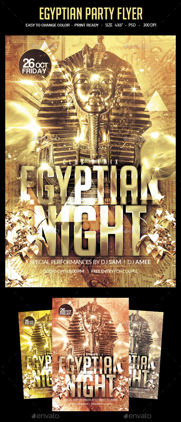 Egyptian Night Party Flyer - Clubs & Parties Events
