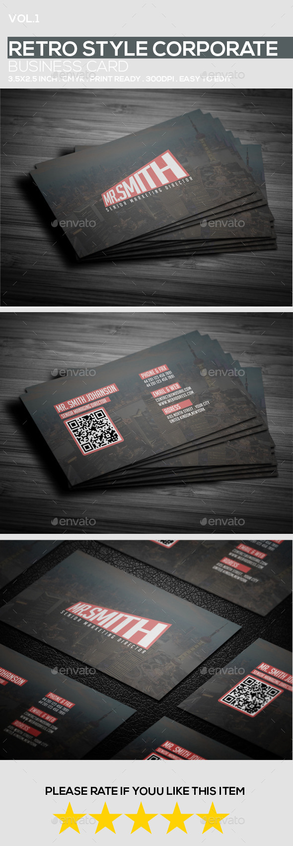 Retro Style Corporate Business Card - Retro/Vintage Business Cards