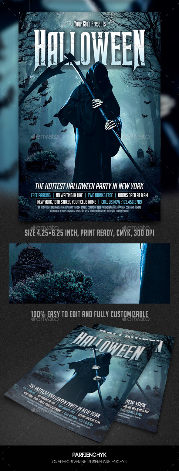 Halloween Party Flyer Template - Clubs & Parties Events