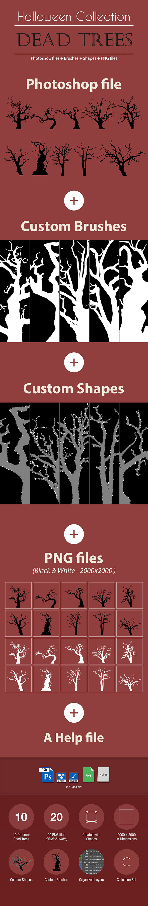 Halloween Collection - Dead Trees - Photoshop Add-ons