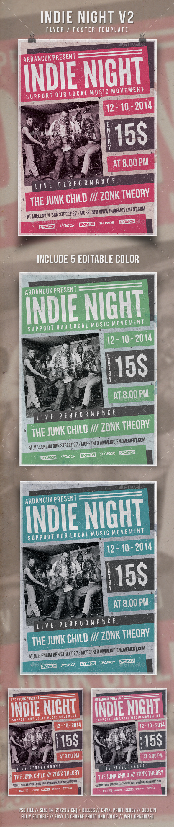 Indie Night Volume 2 - Events Flyers