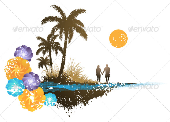 Palm Tree Paradise - Backgrounds Graphics