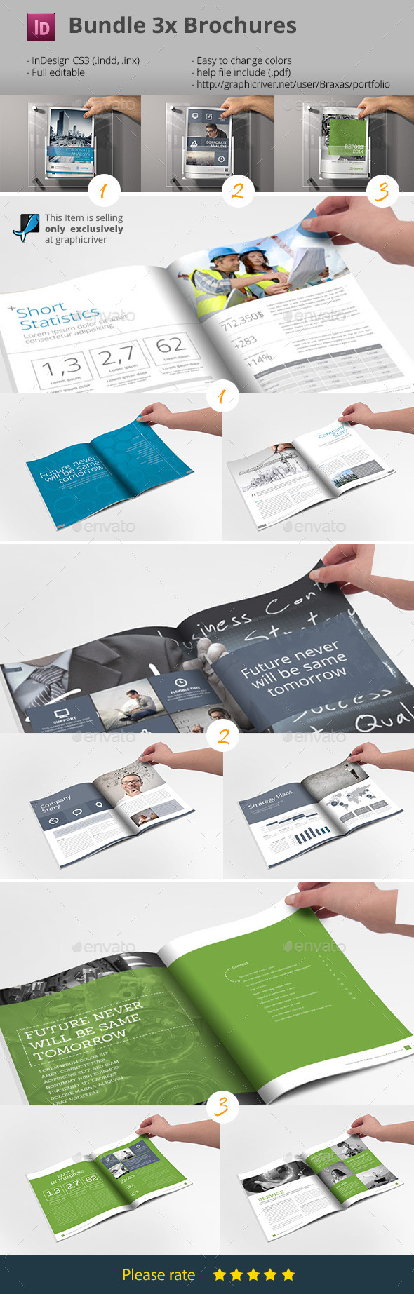 Business Brochure Bundle - InDesign Templates - Informational Brochures