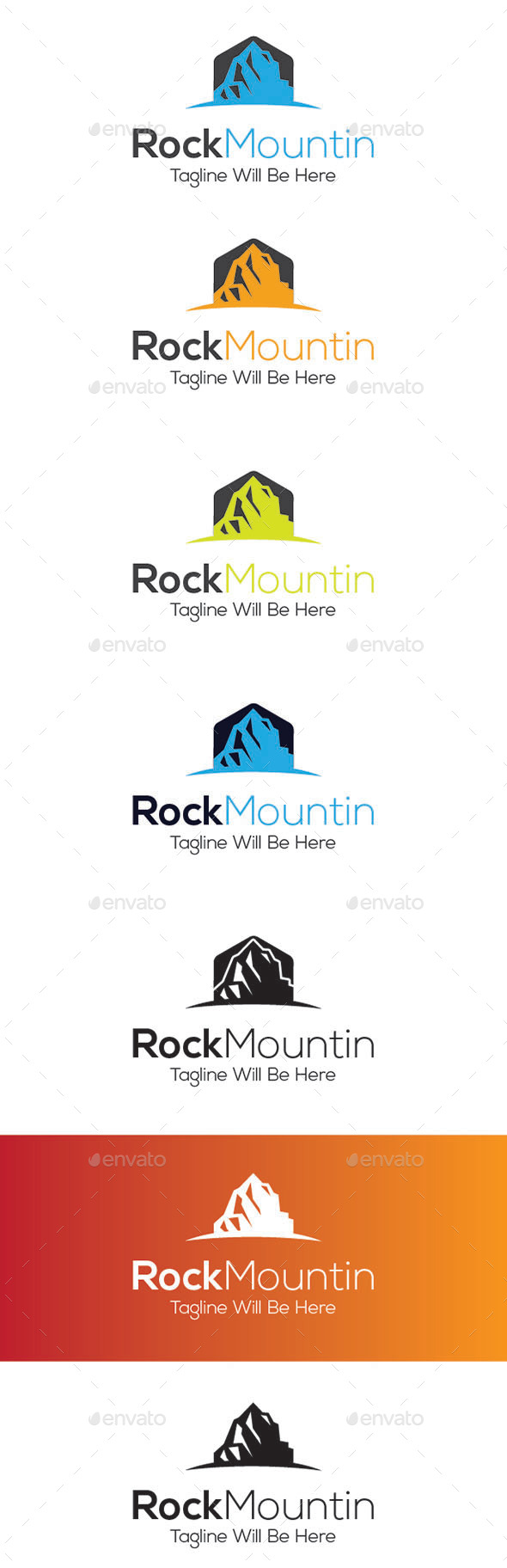 Rock Mountin Logo Design - Nature Logo Templates